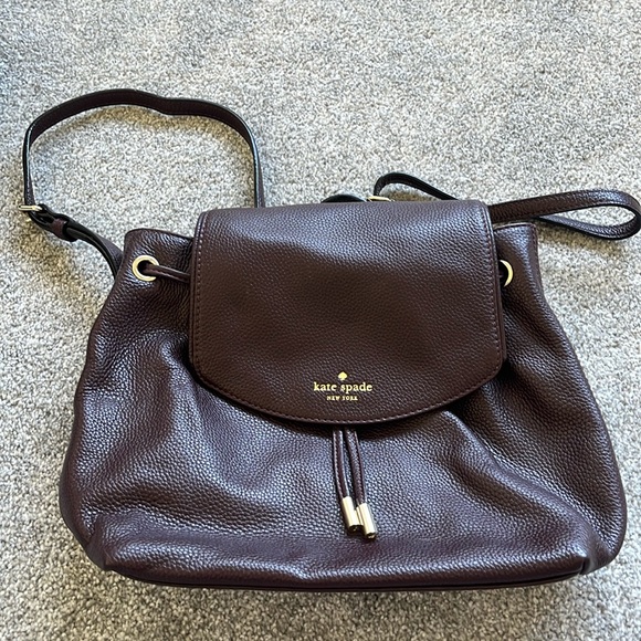 Brand new mahogany Kate spade leather back pack - Picture 1 of 6